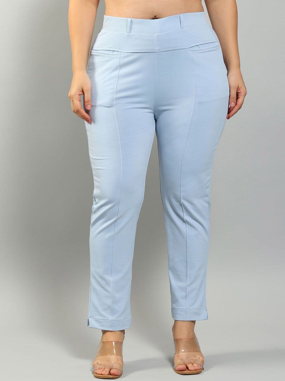 Plus Size Women Relaxed High-Rise Wrinkle Free Trousers - view 1