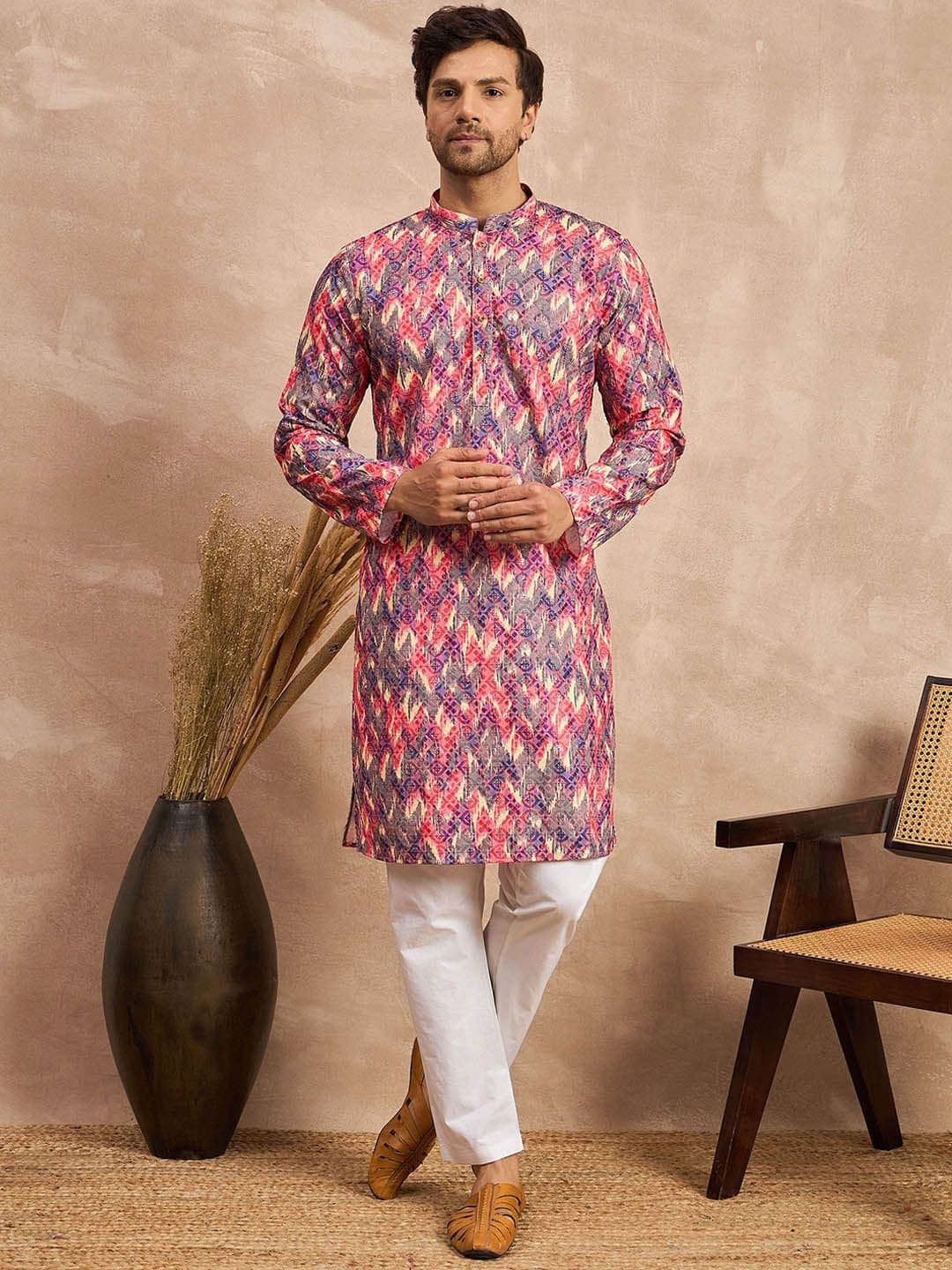House of Pataudi Embroidered Straight Kurtas - view 1