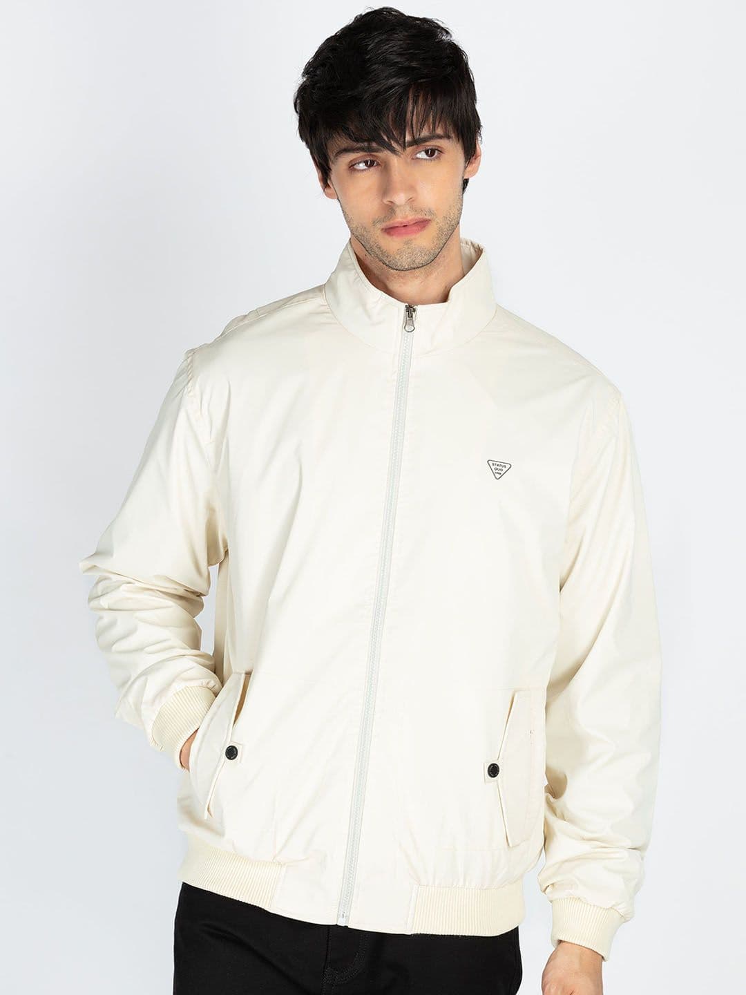 Status Quo Men Mock Collar Bomber Jacket - view 1