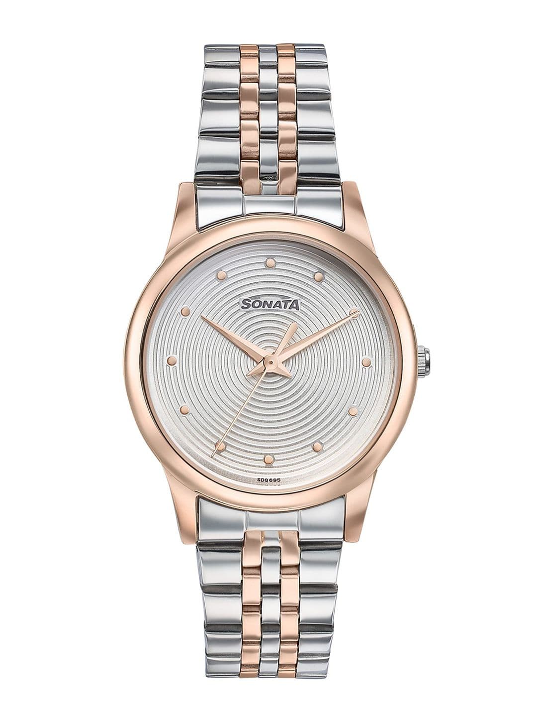 Sonata Glam Gold Quartz Analog With White Dial Watch For Women - 87061km01w - view 1