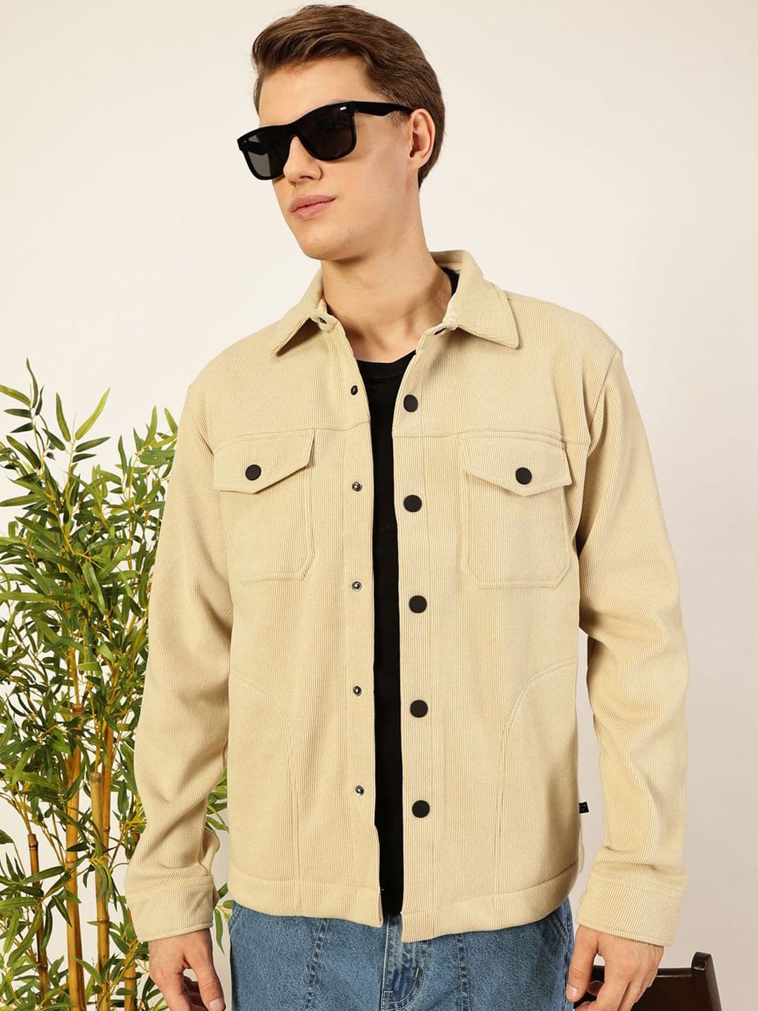Thomas Scott Men Spread Collar Corduroy Anti Odour Jacket - view 1