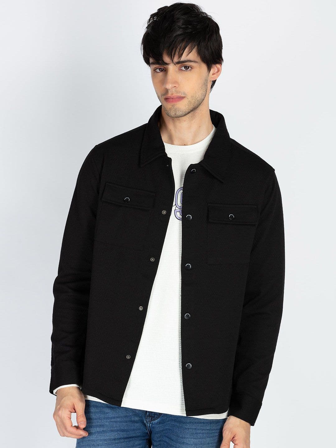 Status Quo Men Denim Jacket with Embroidered - view 1