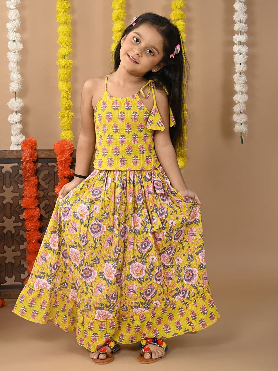 Sangria Girls Printed Cotton Lehenga Choli - view 1