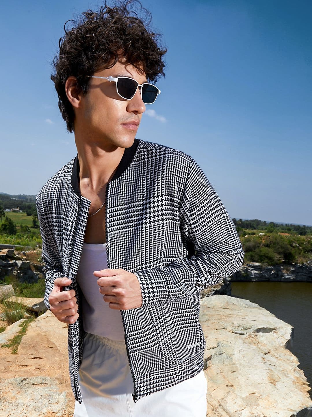 CAHOOT Men Checked Lightweight Bomber Jacket - view 1