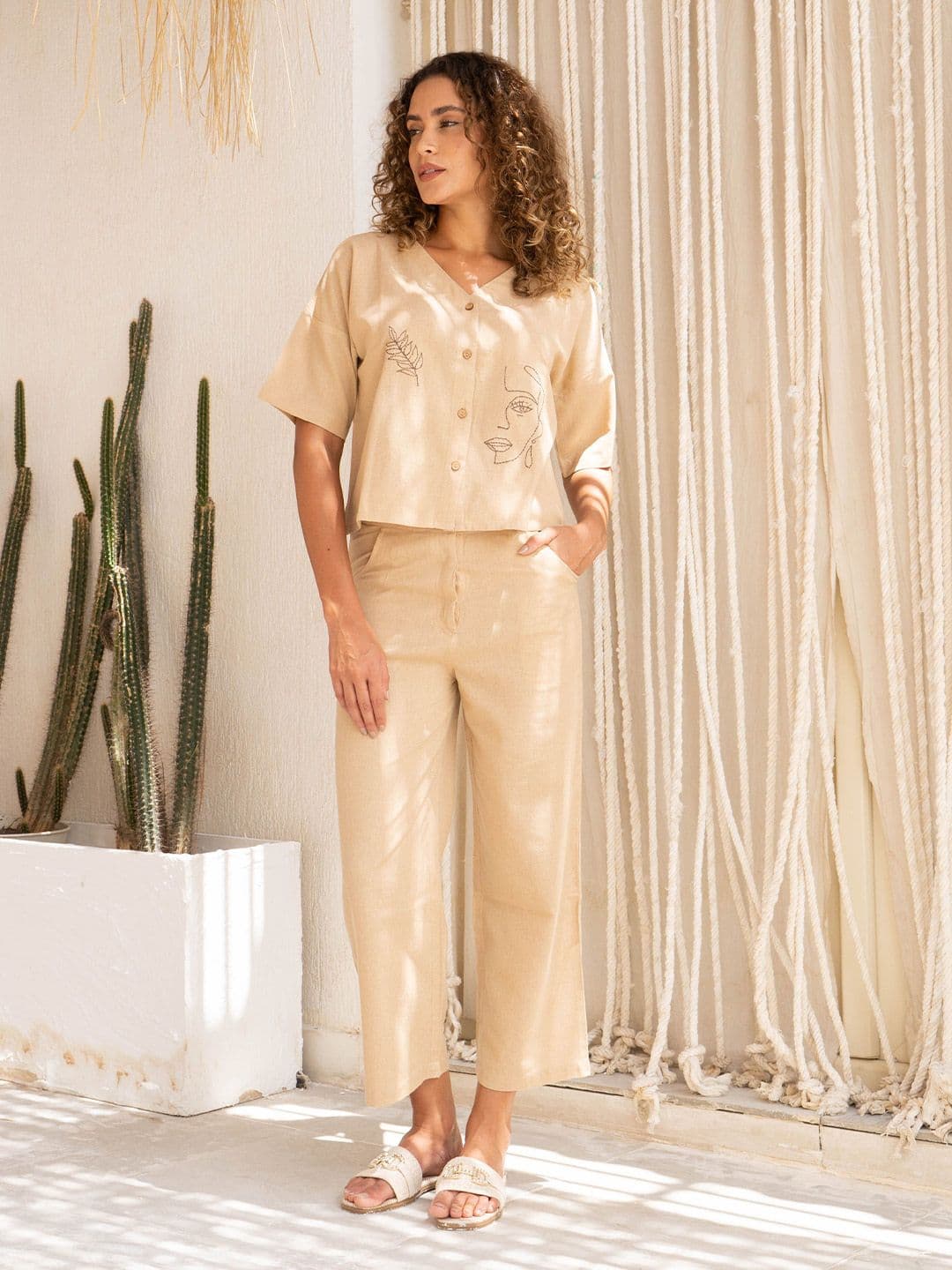 SANSKRUTIHOMES Printed Pure Cotton Top & Trousers - view 1