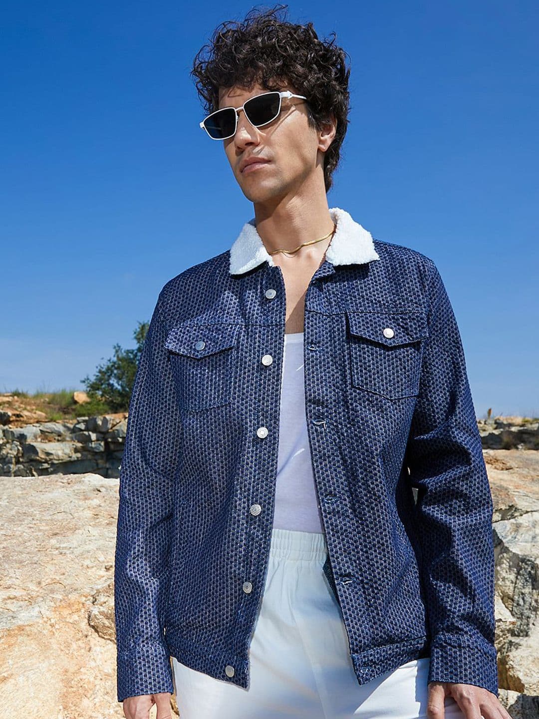 CAHOOT Men Spread Collar Lightweight Cotton Bomber Jacket - view 1