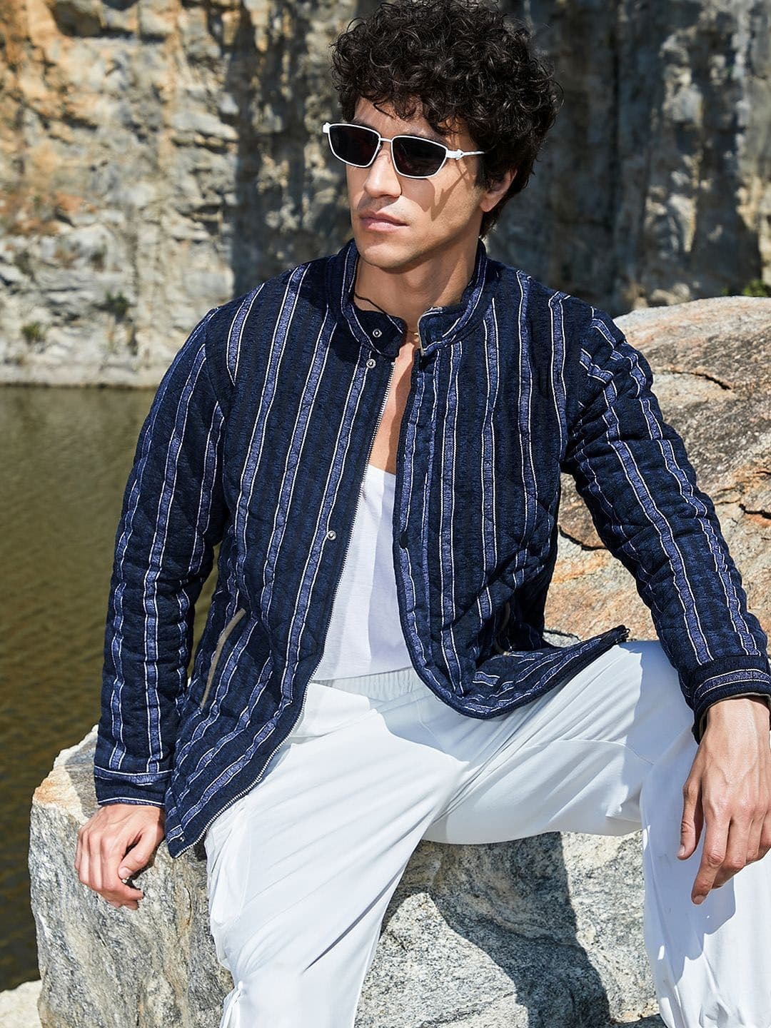 CAHOOT Men Striped Lightweight Tailored Jacket - view 1