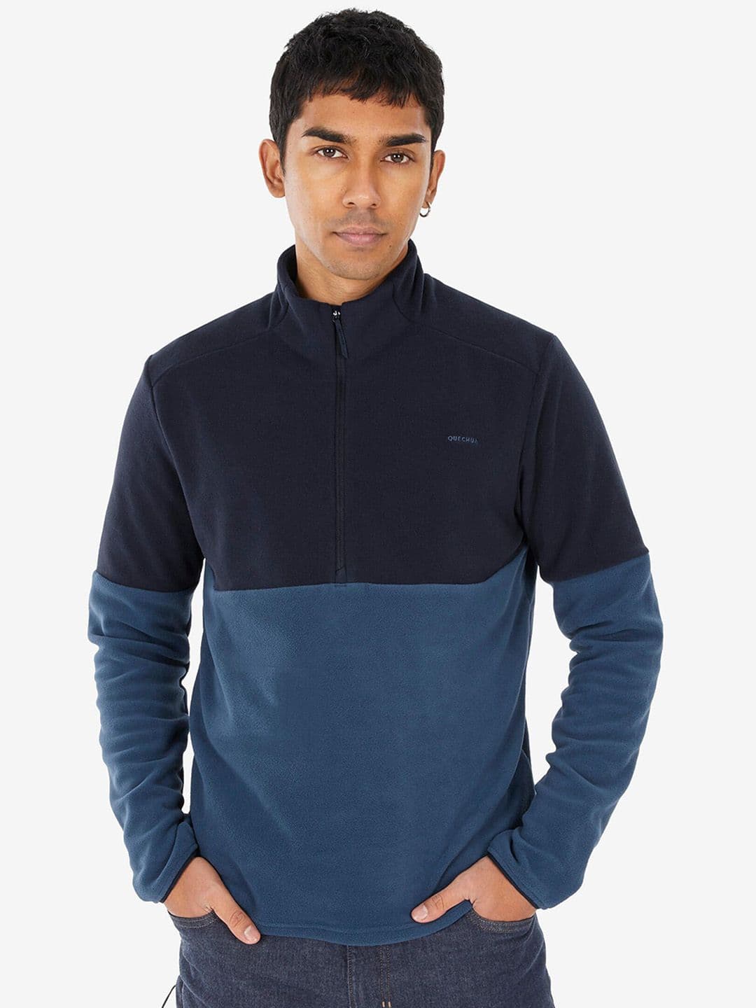 Decathlon Quechua - Men Blue MH500 Breathable Mountain Hiking Fleece Jacket - view 1