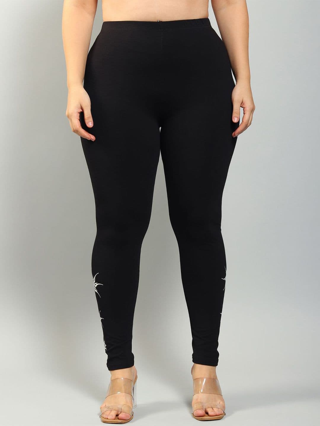 Plus Size Women Printed 4-Way Stretch Ankle-Length Slip-On Leggings - view 1