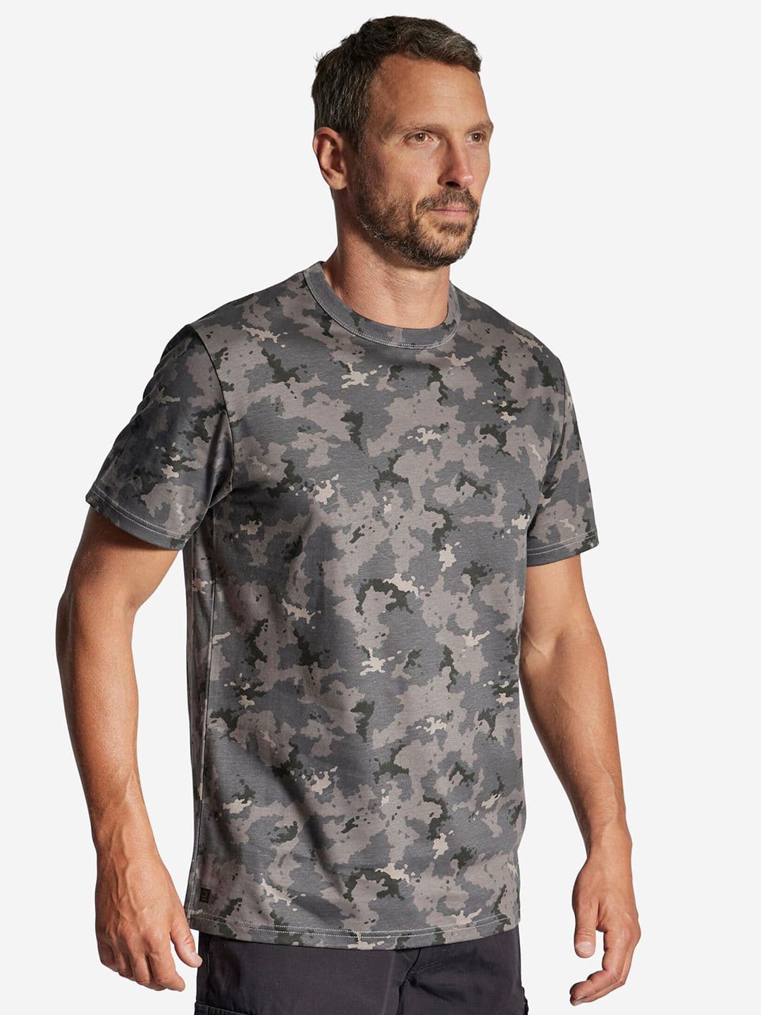 Decathlon Solognac - Men Dark Grey Robustness Wildlife and Bird Watching T-Shirt - view 1