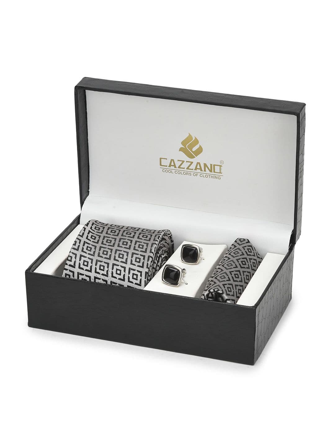 Cazzano Men Accessory Gift Set Of Slim Tie, Cufflink & Pocket Square - view 1