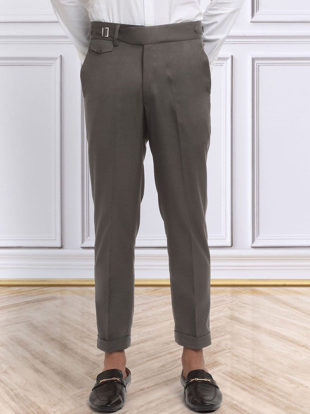 KLOTTHE Men's Brown Cotton Rich Solid Slim Fit Gurkha pants - view 1