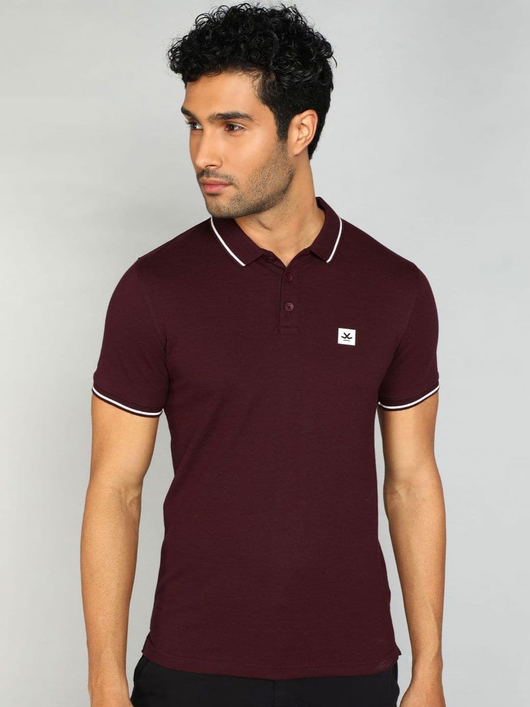 WROGN Men Solid Polo Collar Pure Cotton T-shirt - view 1