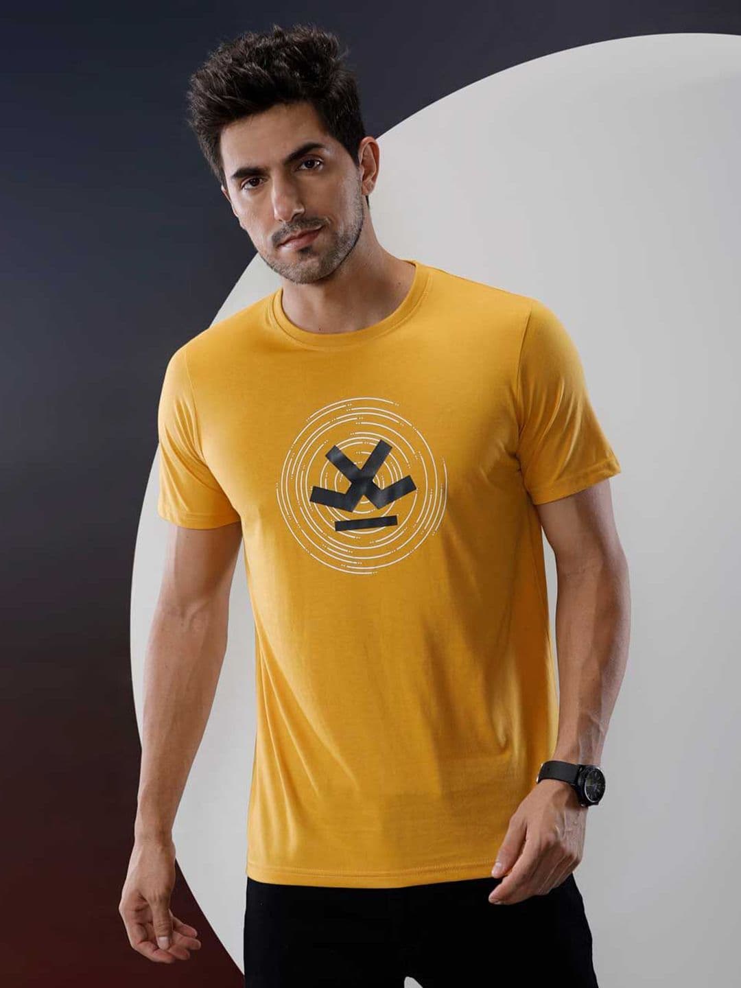 WROGN Men Graphic Printed Round Neck Pure Cotton T-shirt - view 1