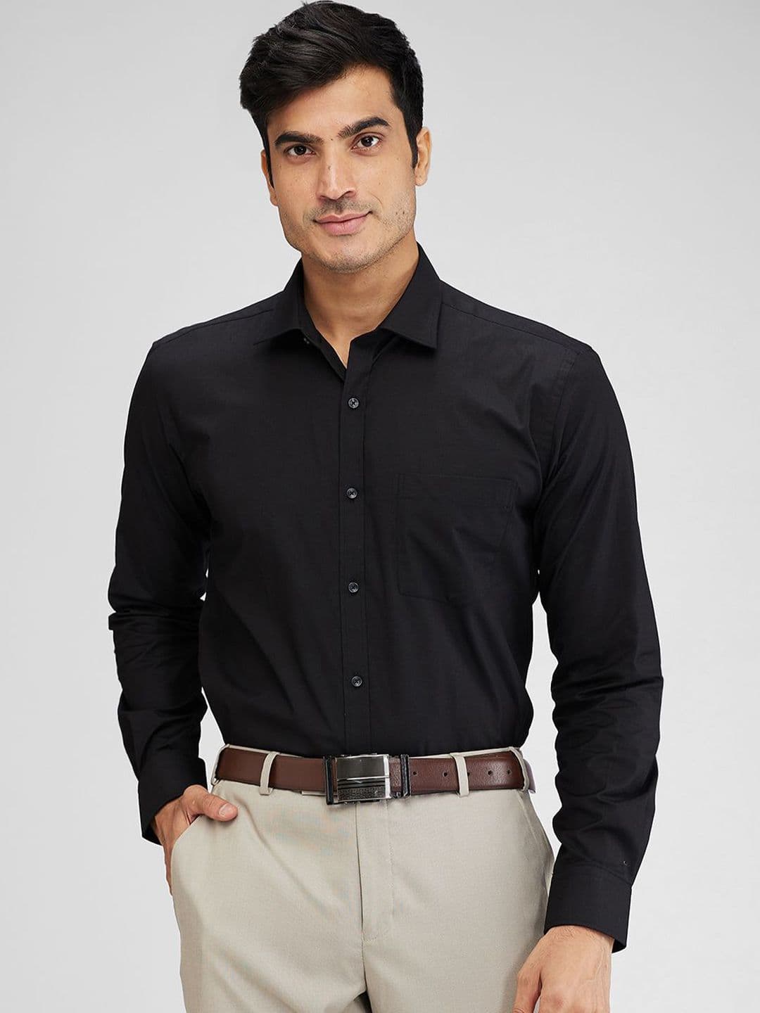 Park Avenue Men Spread Collar Solid Slim Fit Formal Shirt - view 1