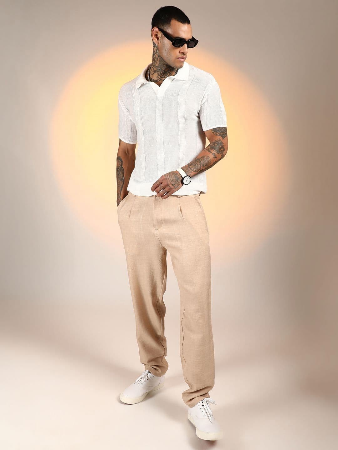 CAHOOT Men Self Design Polo Collar Cotton T-shirt - view 1