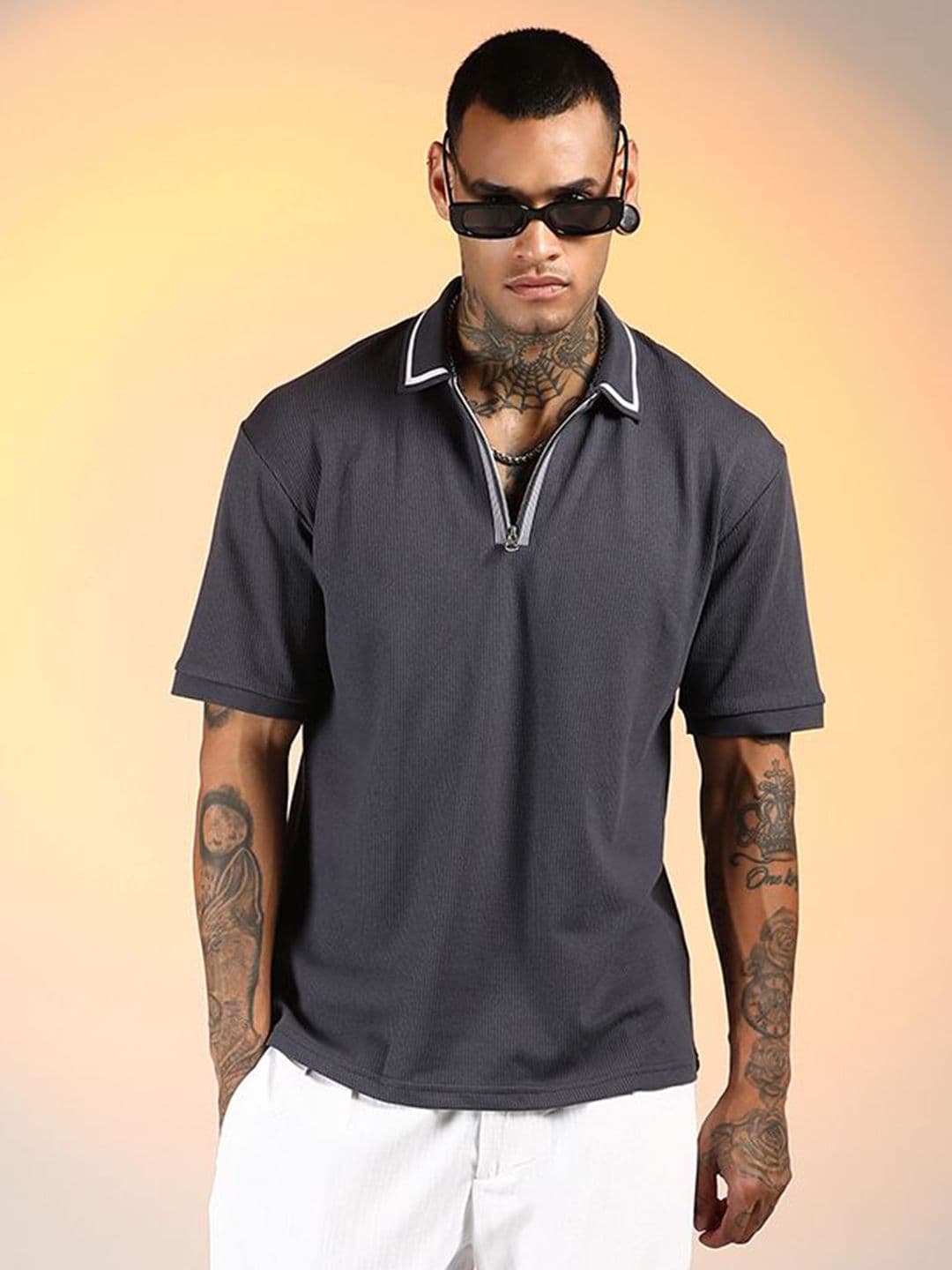 CAHOOT Men Solid Polo Collar Cotton T-shirt - view 1