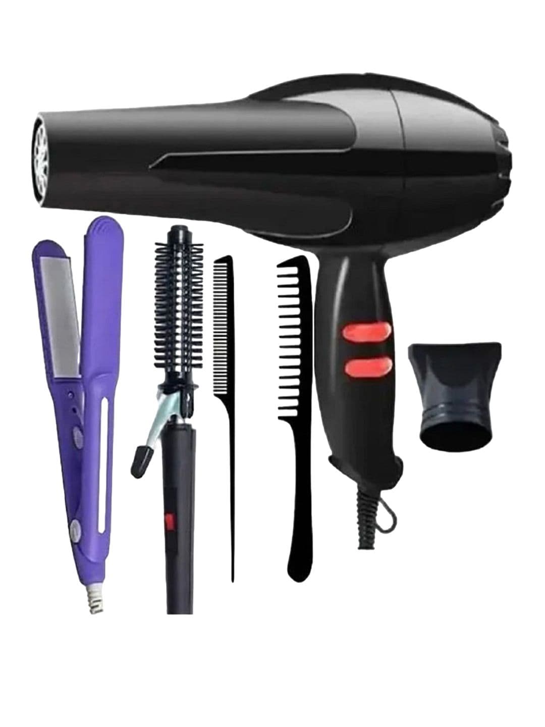 CK INDIA 1500 Watts Hair Dryer With Straightener 8006 Curler 471B & 2 Tail Comb Combo - view 1