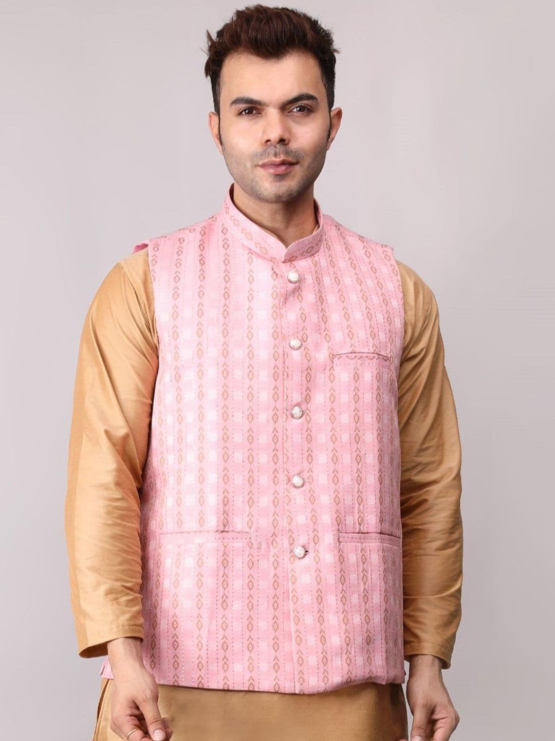 Voniry Men Embroidered Nehru Jacket - view 1