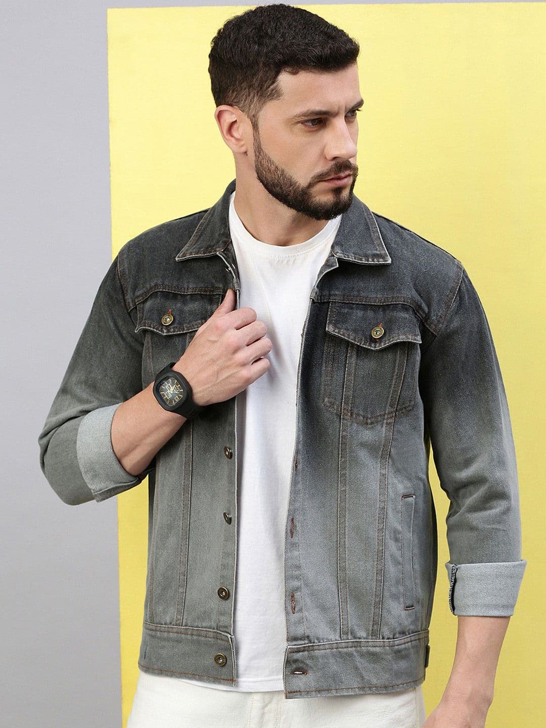 VOXATI Men Washed Denim Jacket - view 1
