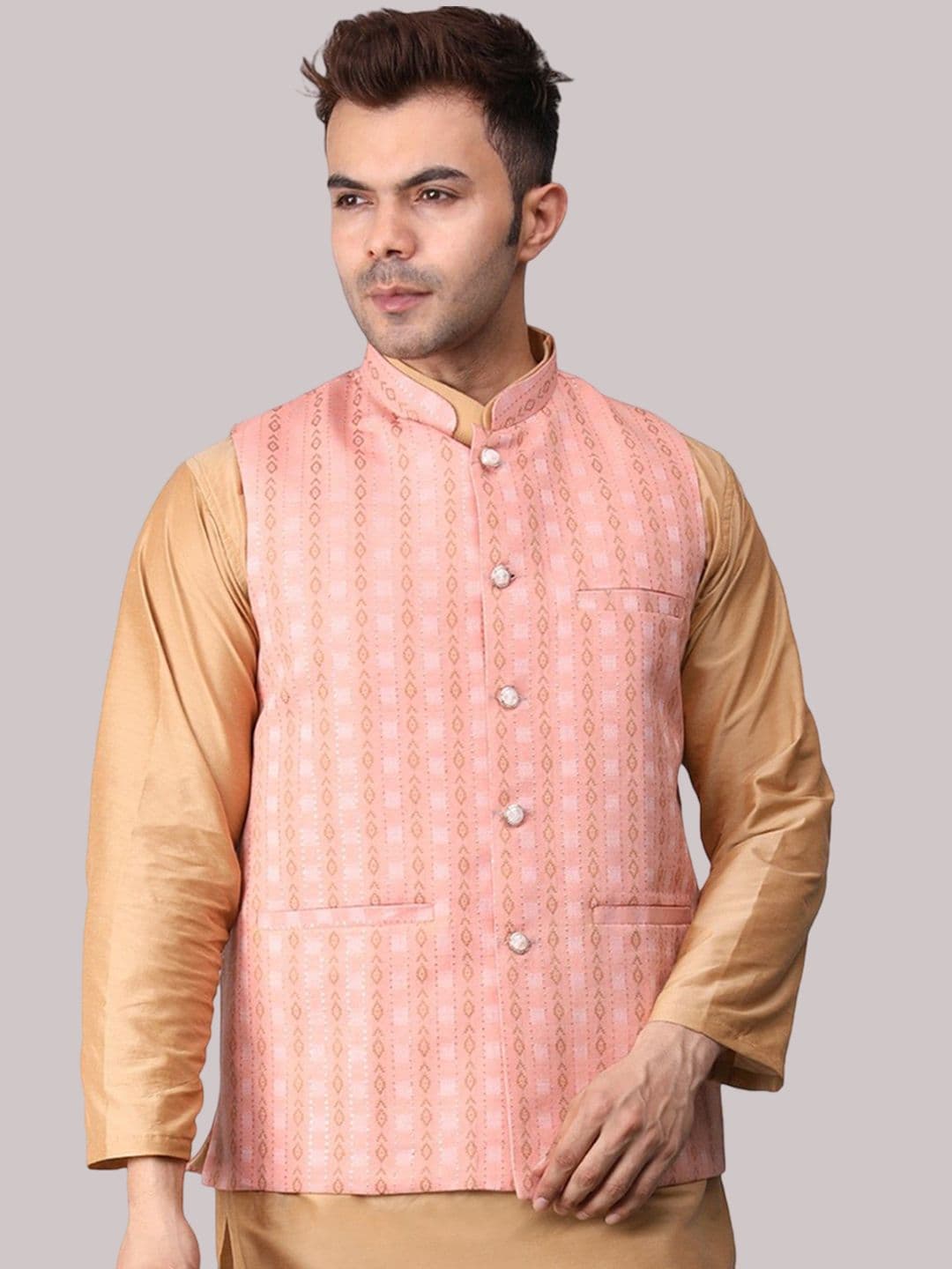 Voniry Men Embroidered Nehru Jacket - view 1