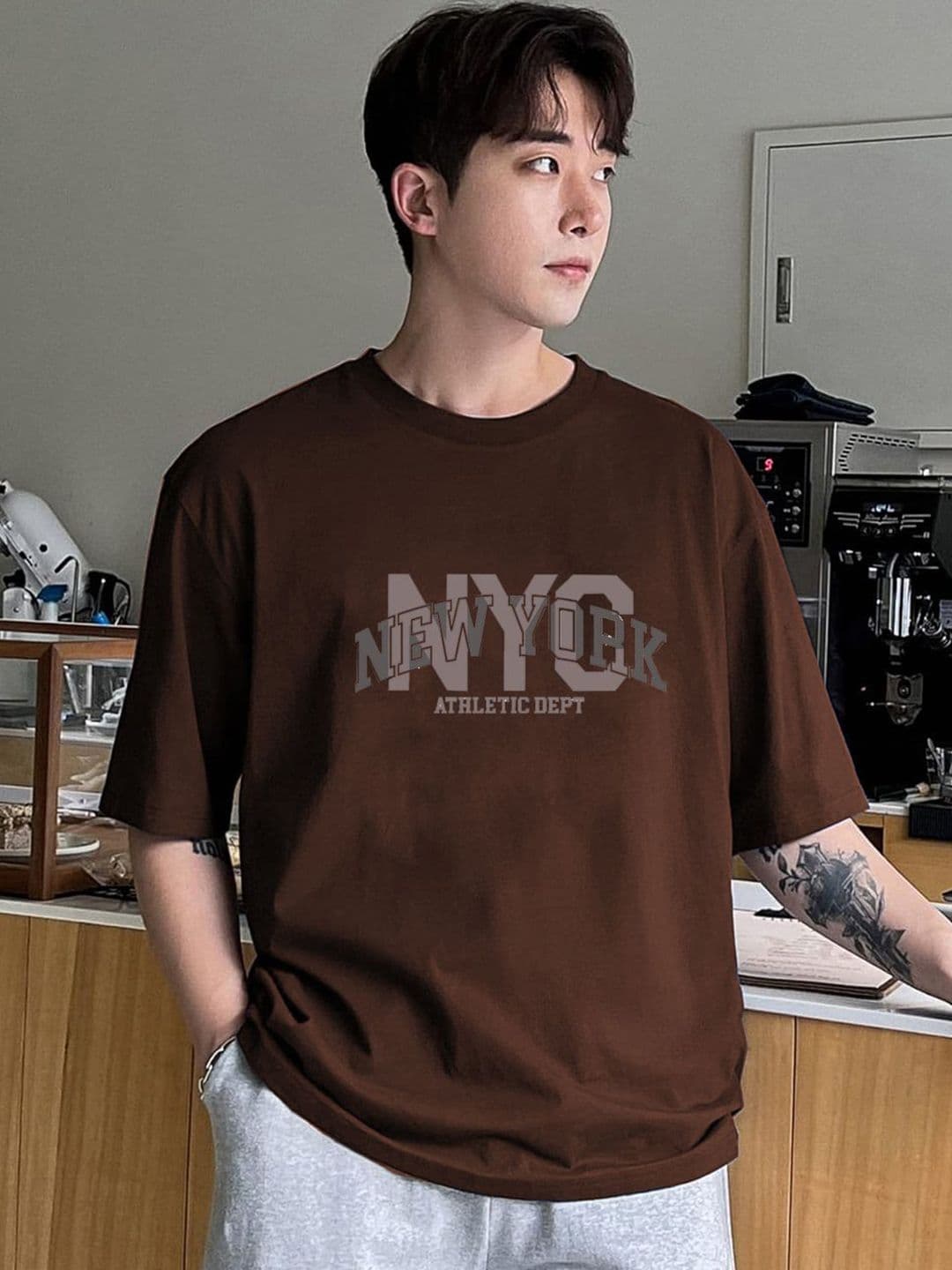 Genzy Men Typography Printed Oversized T-shirt - view 1