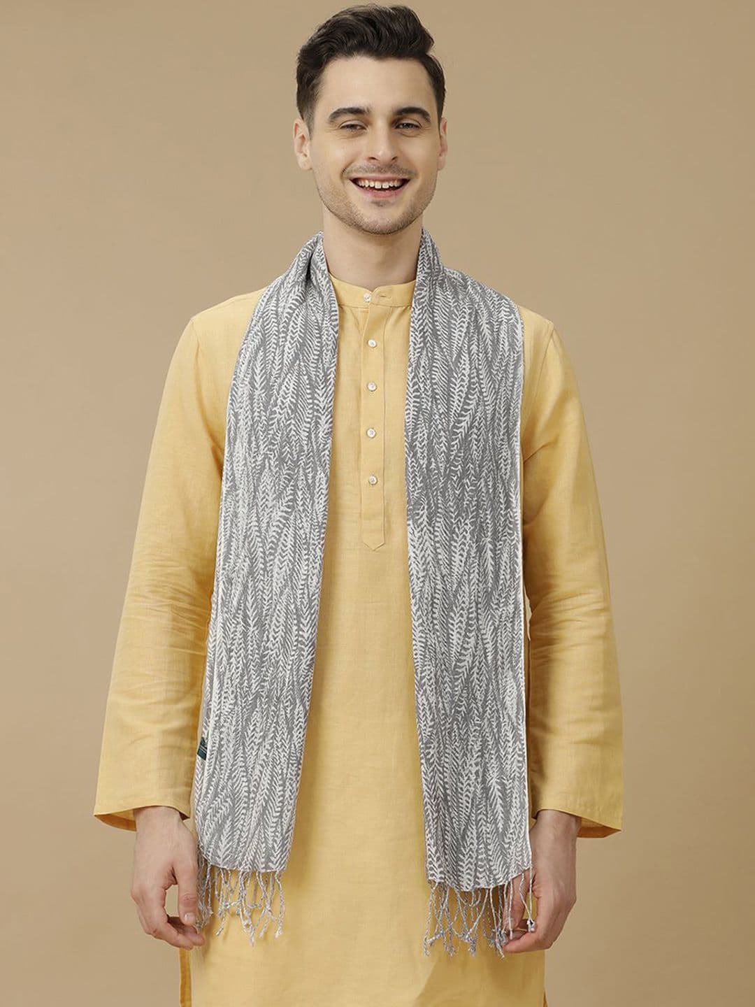 Linen Club Unisex Printed Pure Linen Stole - view 1