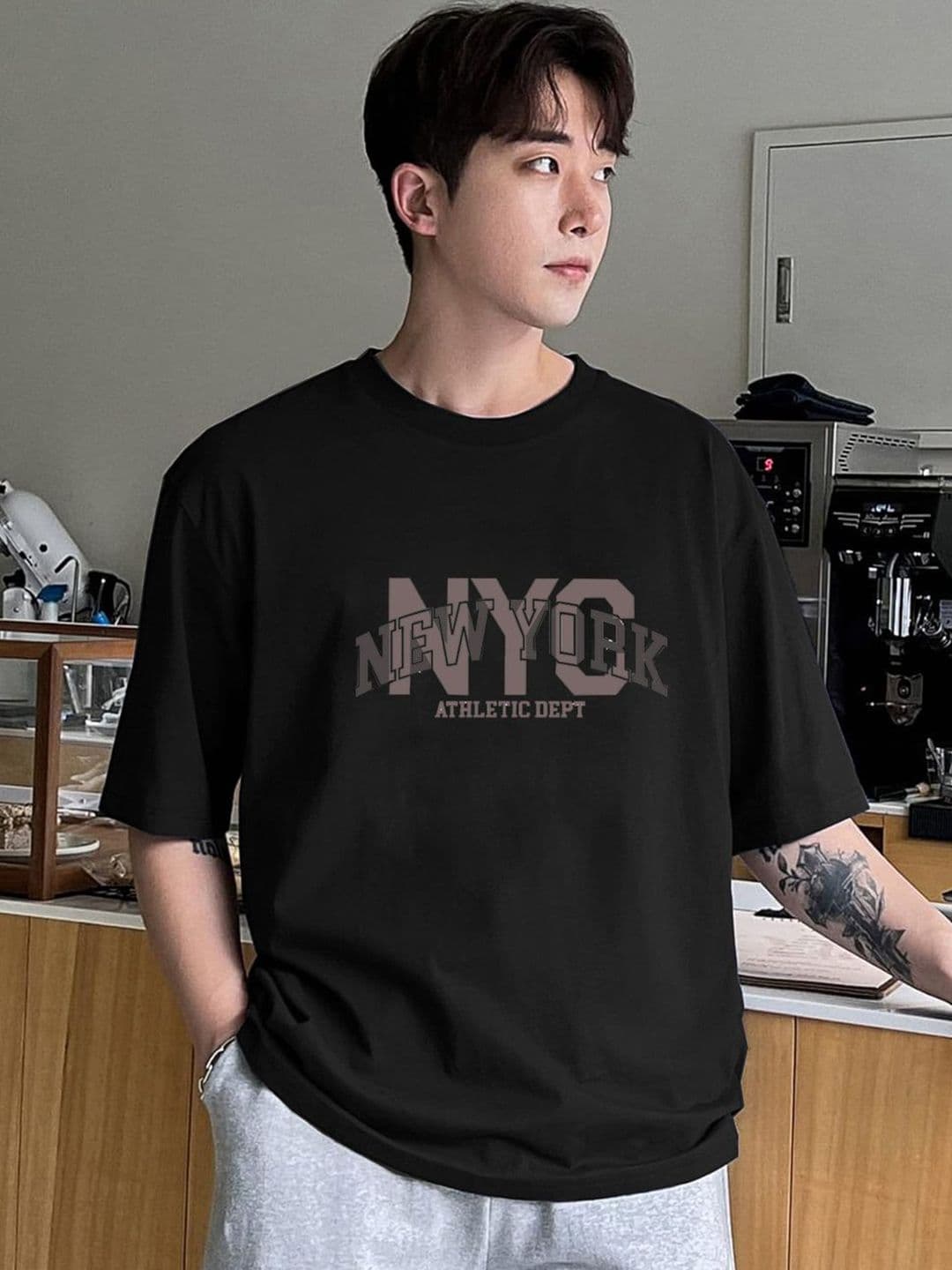 Genzy Men Typography Printed Oversized T-shirt - view 1