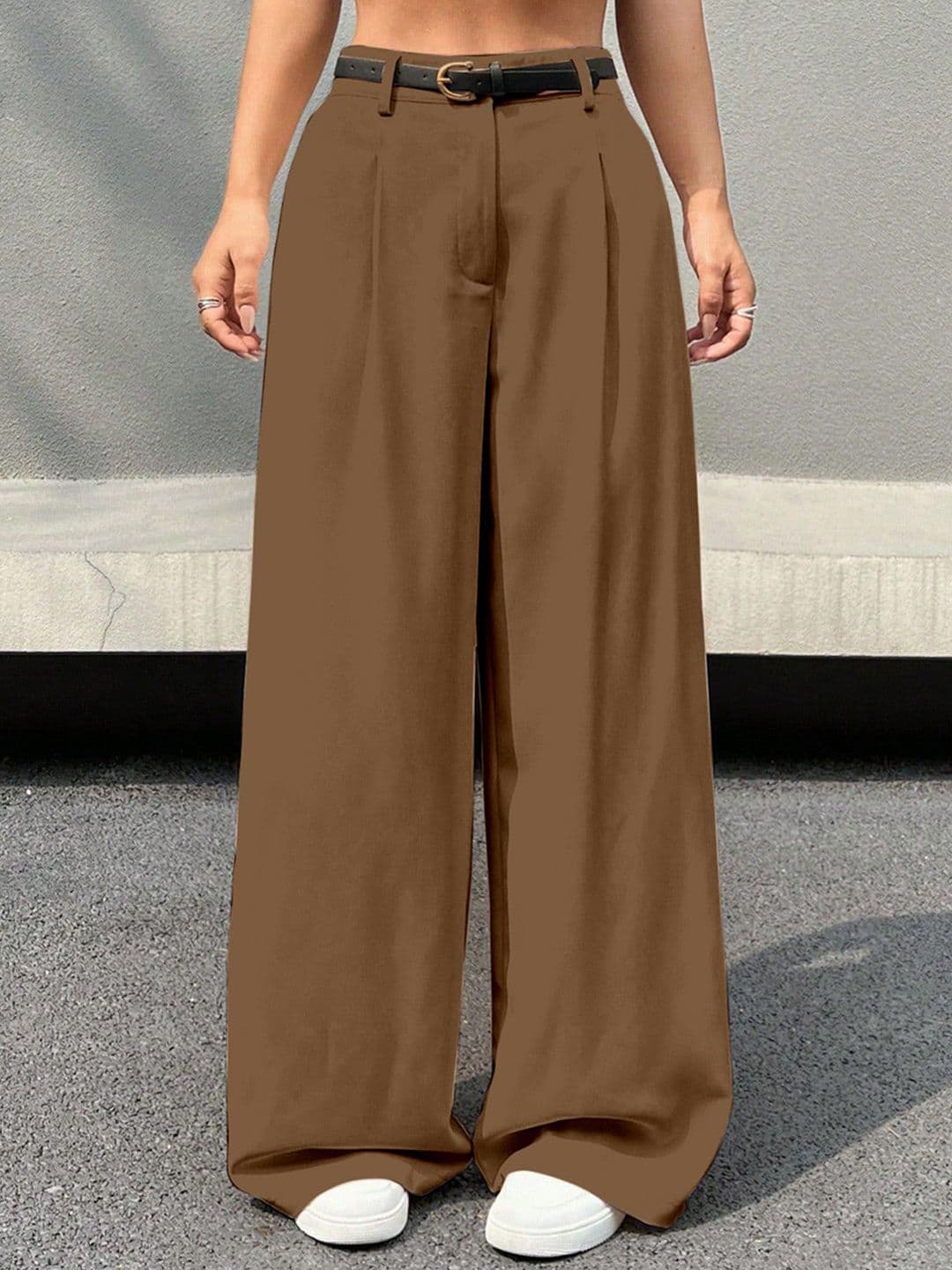 AAHWAN Women Relaxed Loose Fit High-Rise Trousers - view 1