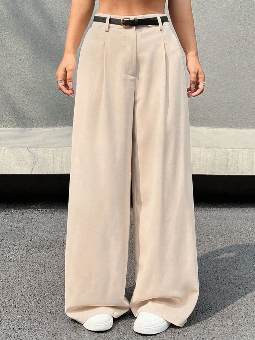 AAHWAN Women High-Rise Wide Leg Loose Fit Trousers - view 1