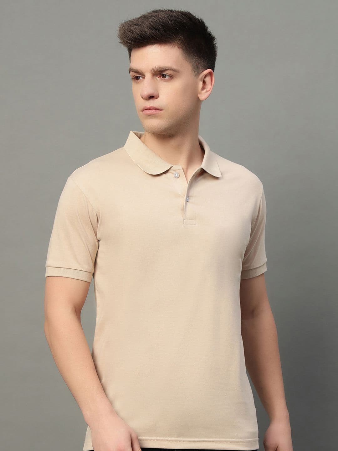 SZN Men Polo Collar Raw Edge T-shirt - view 1