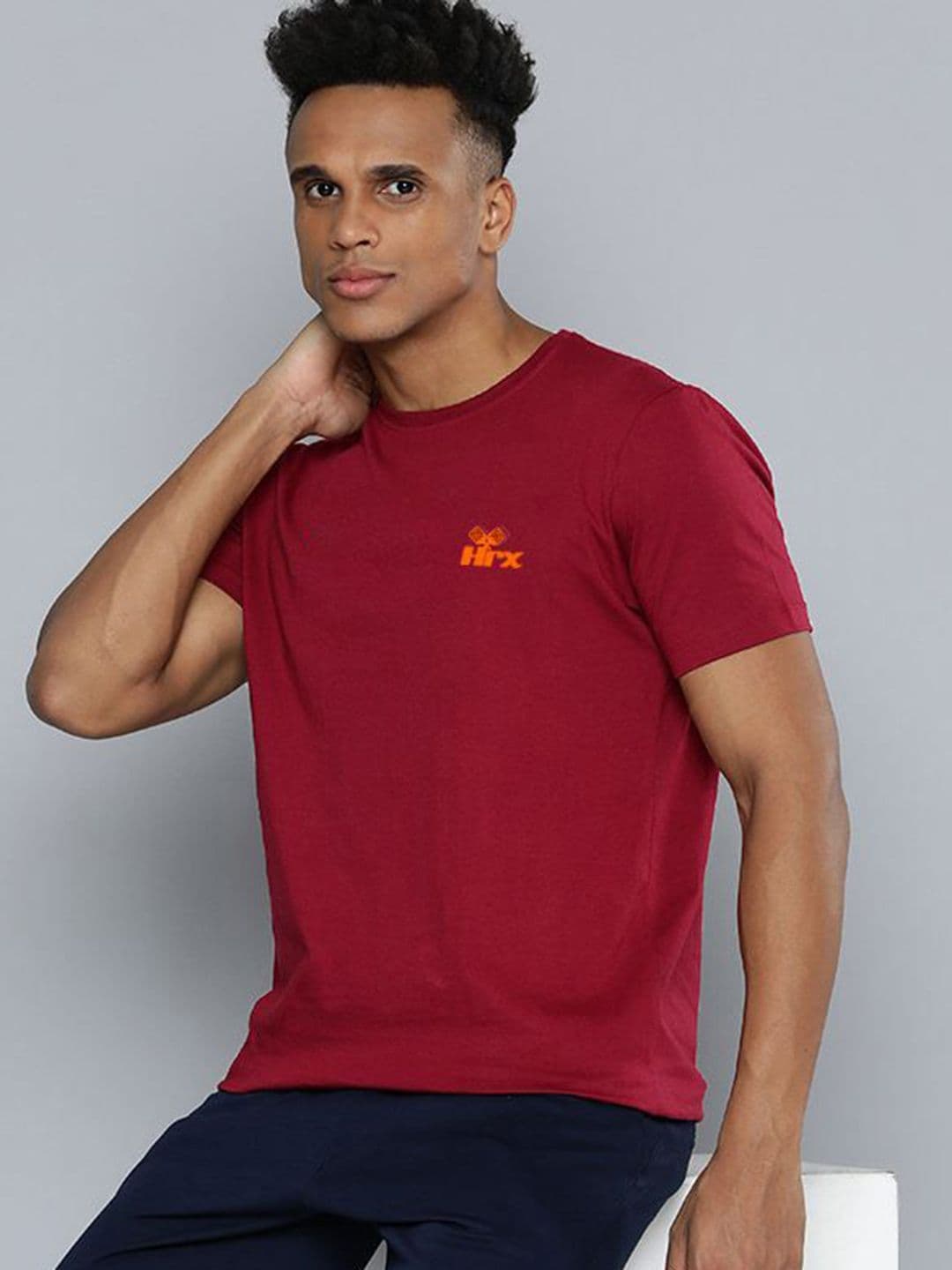 HRX by Hrithik Roshan Men Typography Printed Round Neck Slim Fit Pickleball Sports T-Shirt - view 1