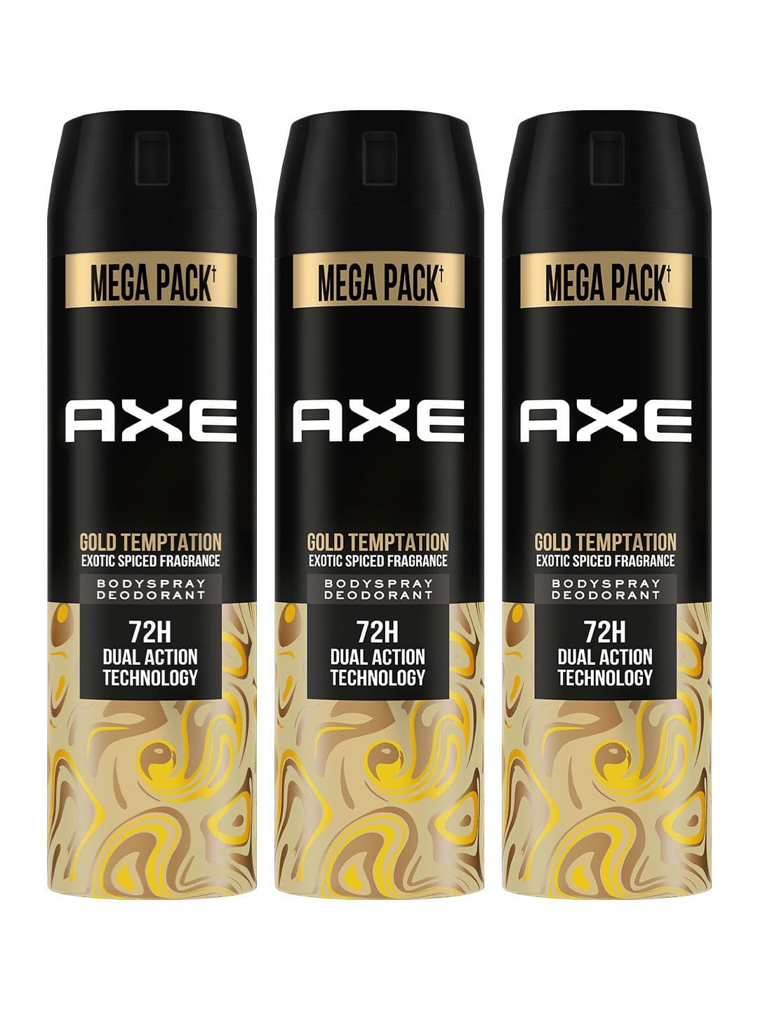 AXE Men Set of 3 Gold Temptation Long Lasting Deodorant Bodyspray - 215 ml each - view 1