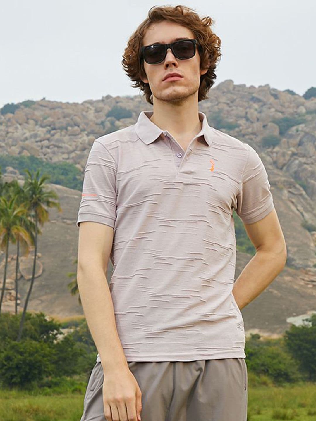CAHOOT Men Self Design Polo Collar Cotton T-shirt - view 1