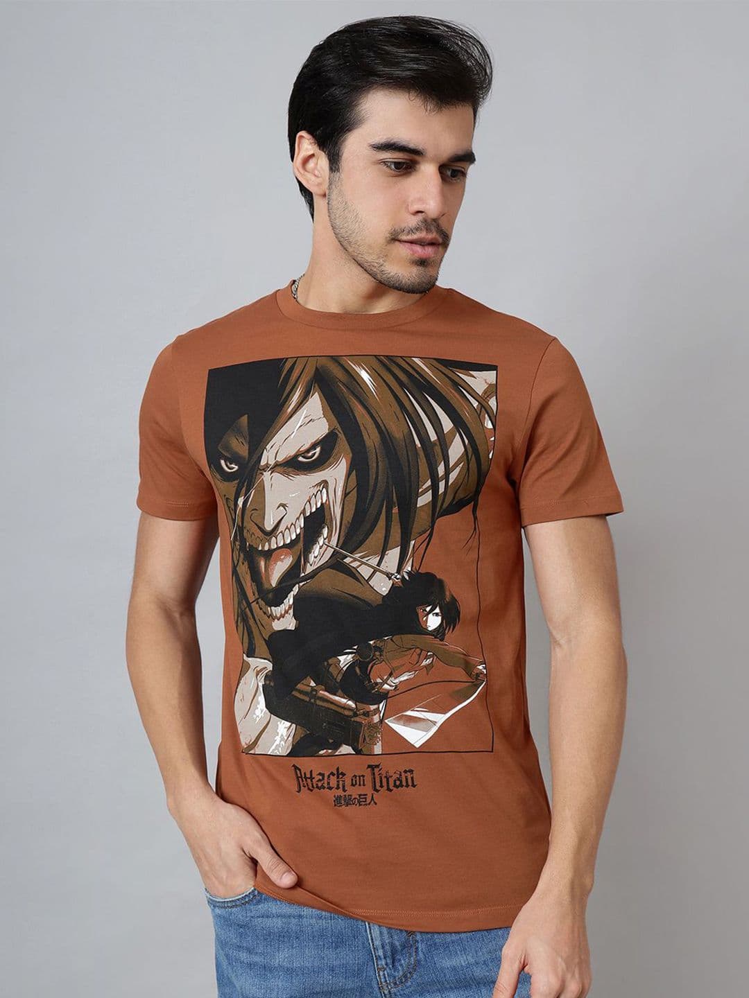 Free Authority Men Attack On Titan printed Regular Fit Tshirt - view 1