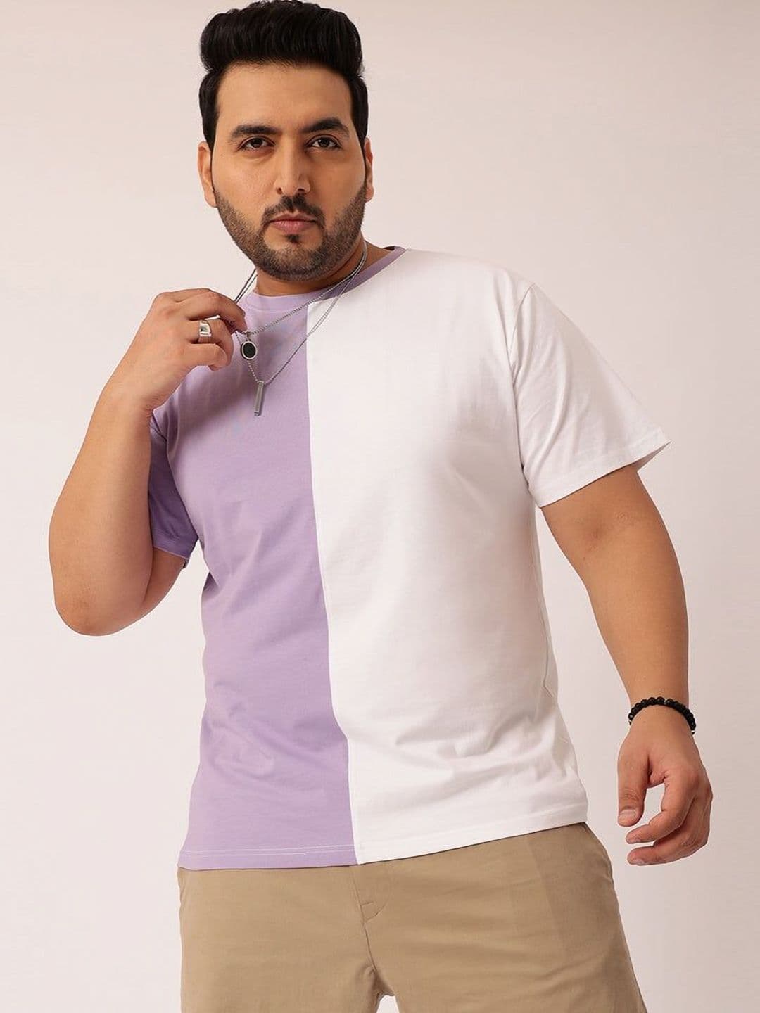 Toodle Plus Men Plus Size Colourblocked T-Shirt - view 1