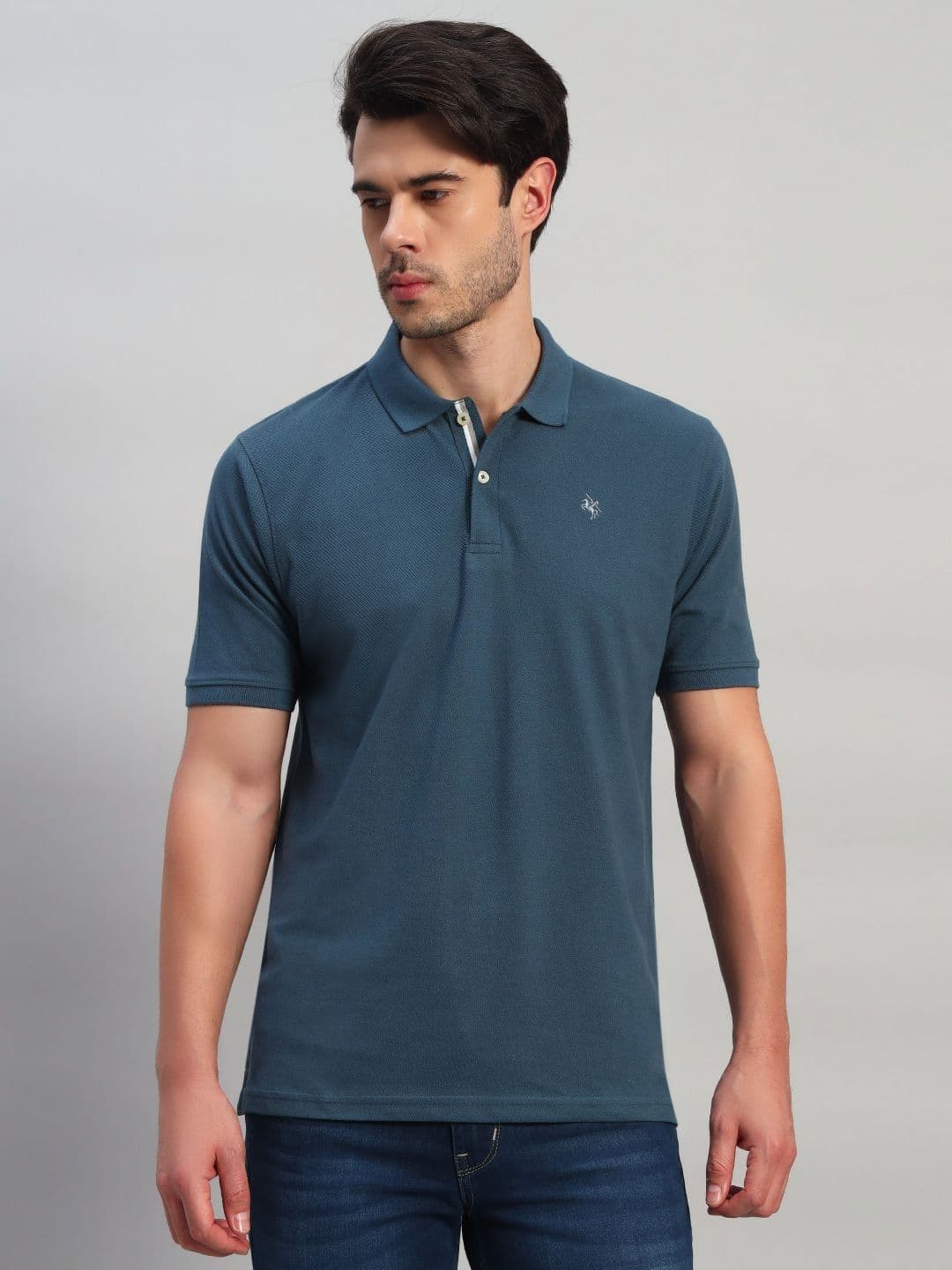 Cantabil Men Solid Polo Collar Slim Fit T-shirt - view 1