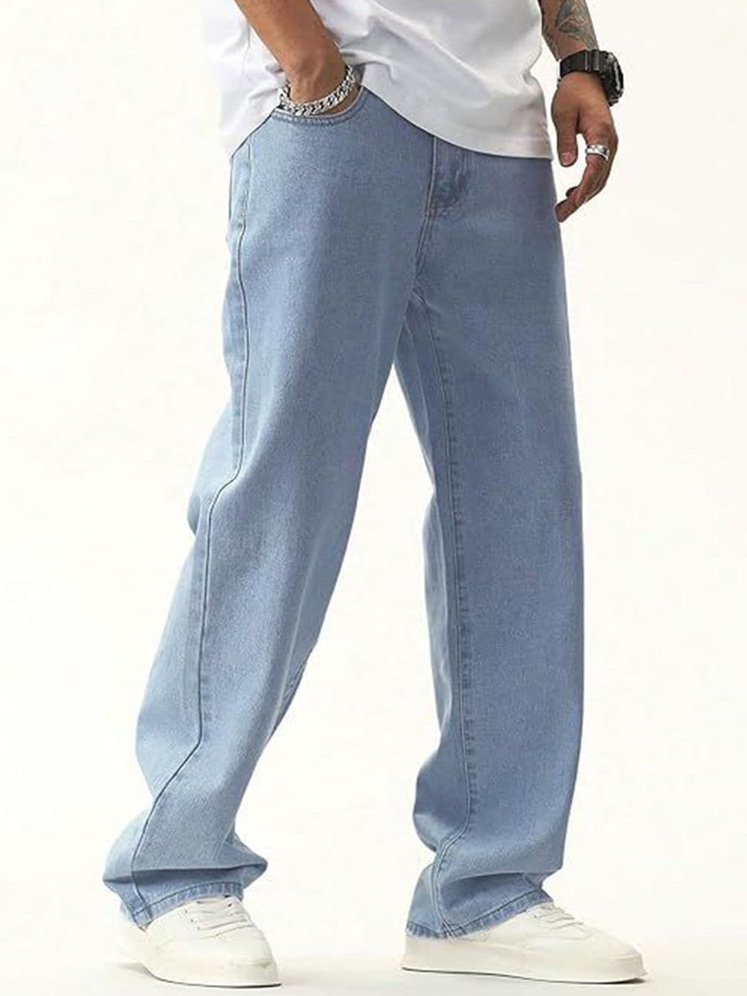 R.Code by The Roadster Life Co. Men Baggy High Rise Stretchable Jeans - view 1