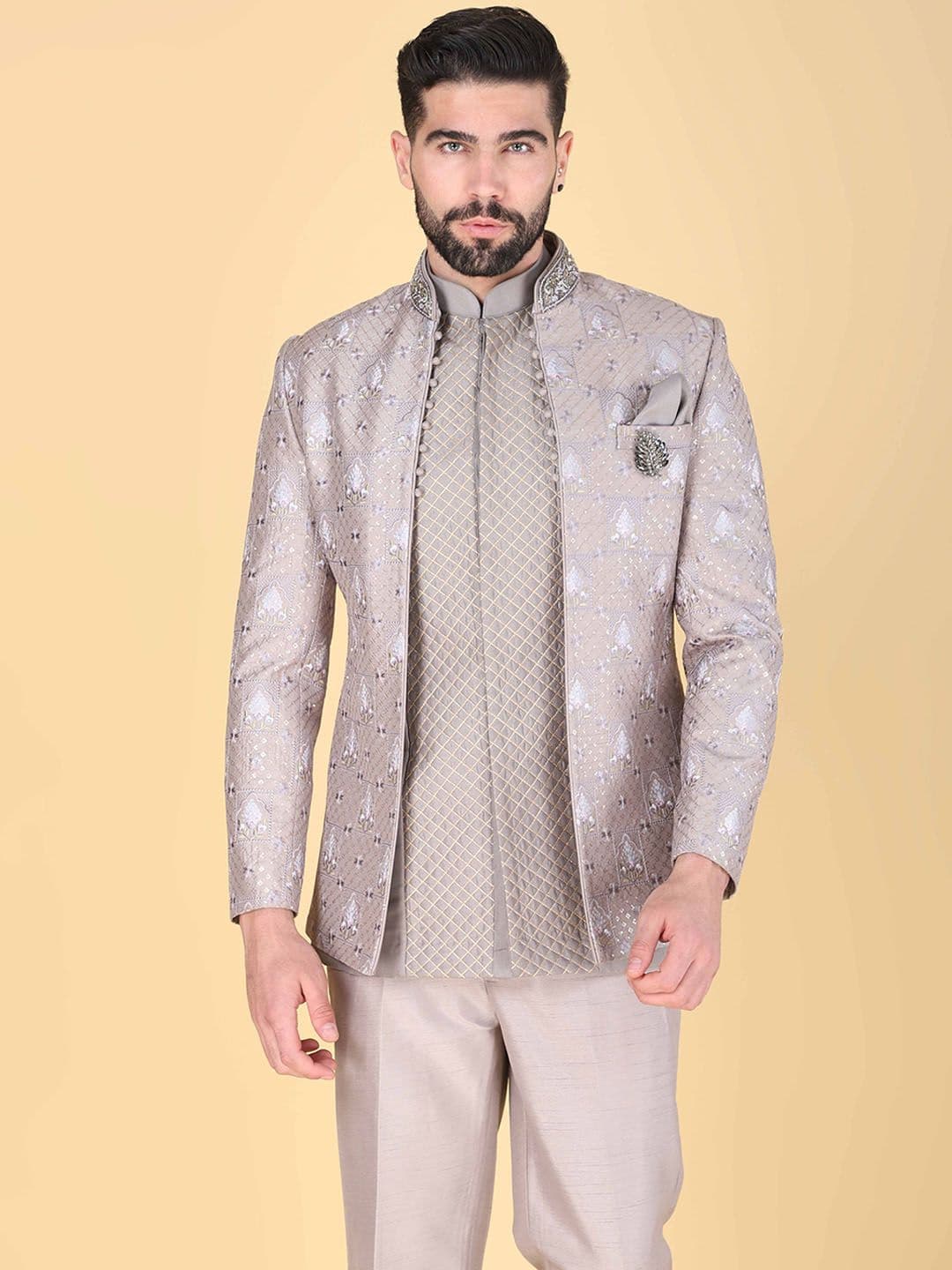 Denis Parkar Embroidered Sherwani Set - view 1