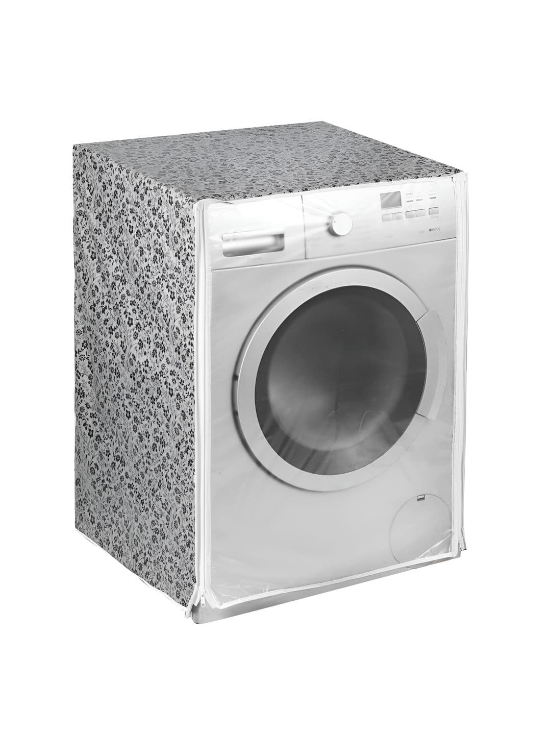 AMPEREUS Grey & Black Printed Waterproof Automatic Front Load Washing Machine Cover - view 1