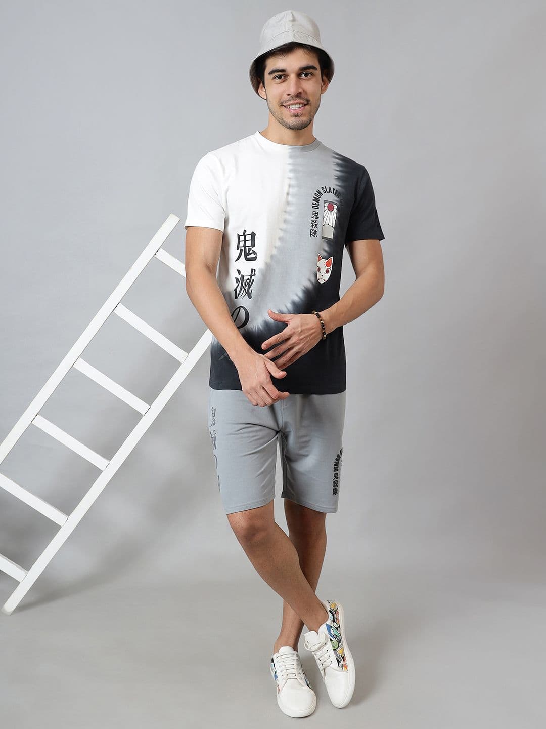 Free Authority Men Demon Slayer Anime Printed Round Neck T-shirt - view 1