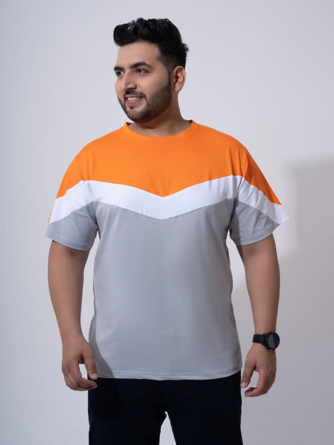 Toodle Plus Men Plus Size Colourblocked T-Shirt - view 1