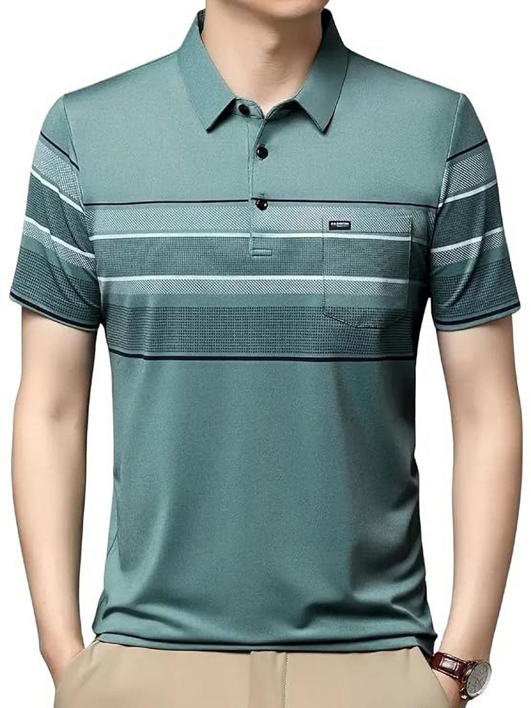 R.Code by The Roadster Life Co. Men Polo Collar T-shirt - view 1