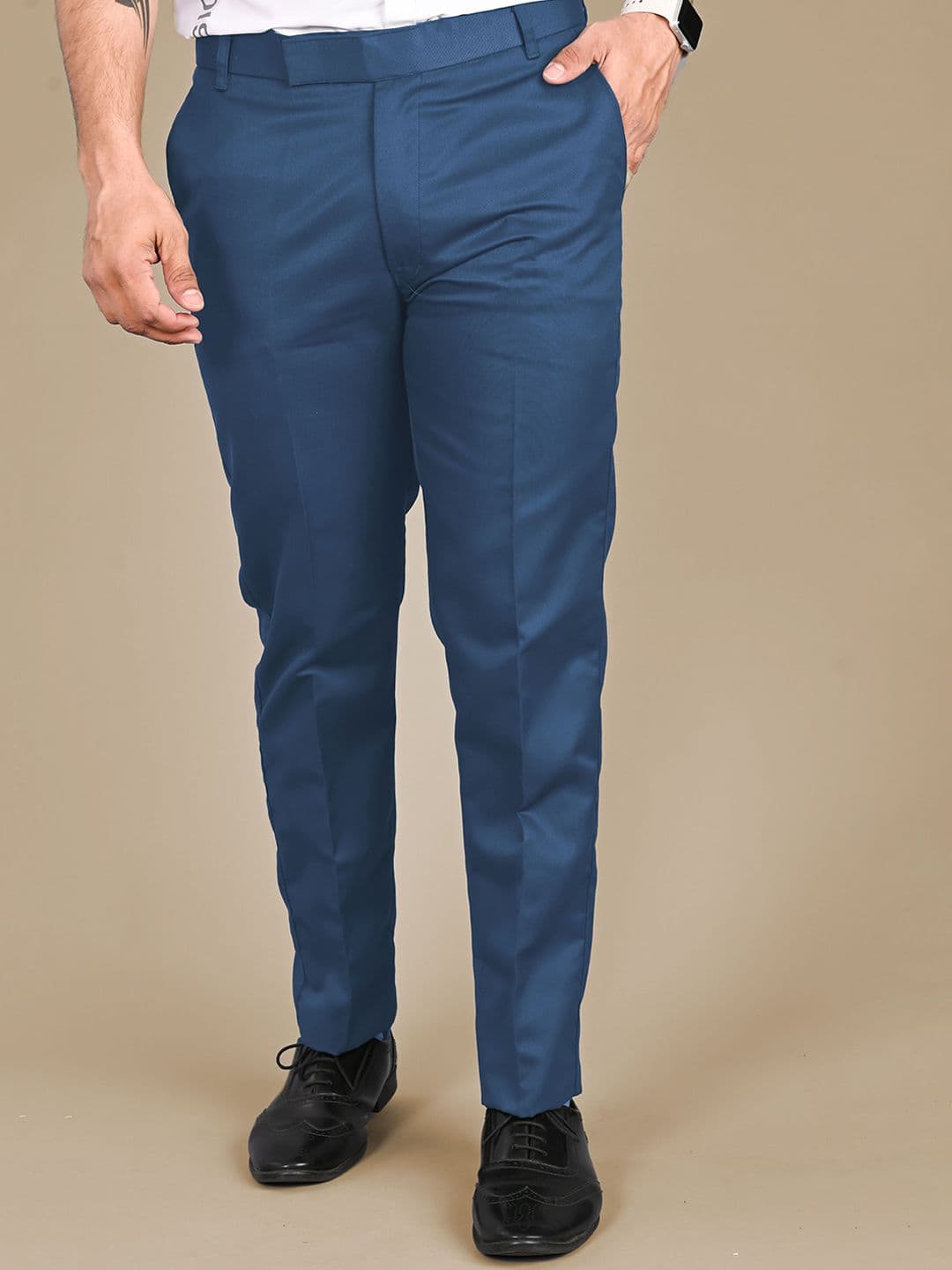 MANCREW Men Tailored Regular Fit Cotton Formal Trousers - view 1
