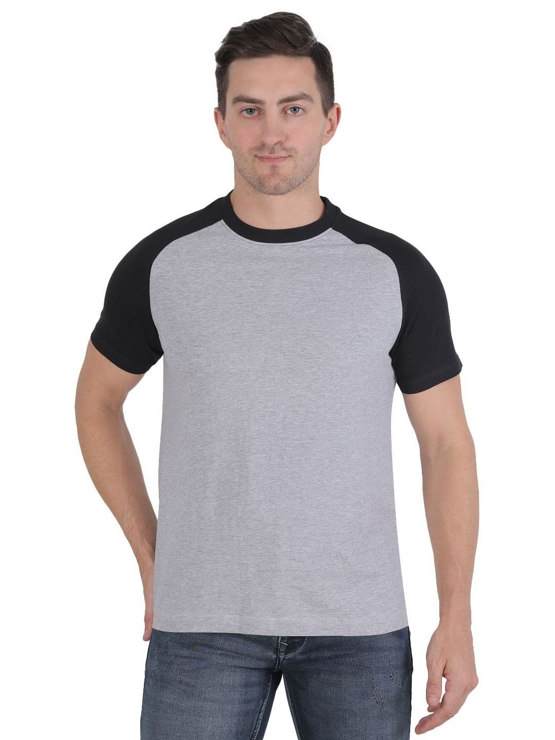 SAIKSA FASHION Men Solid Round Neck Cotton T-shirt - view 1