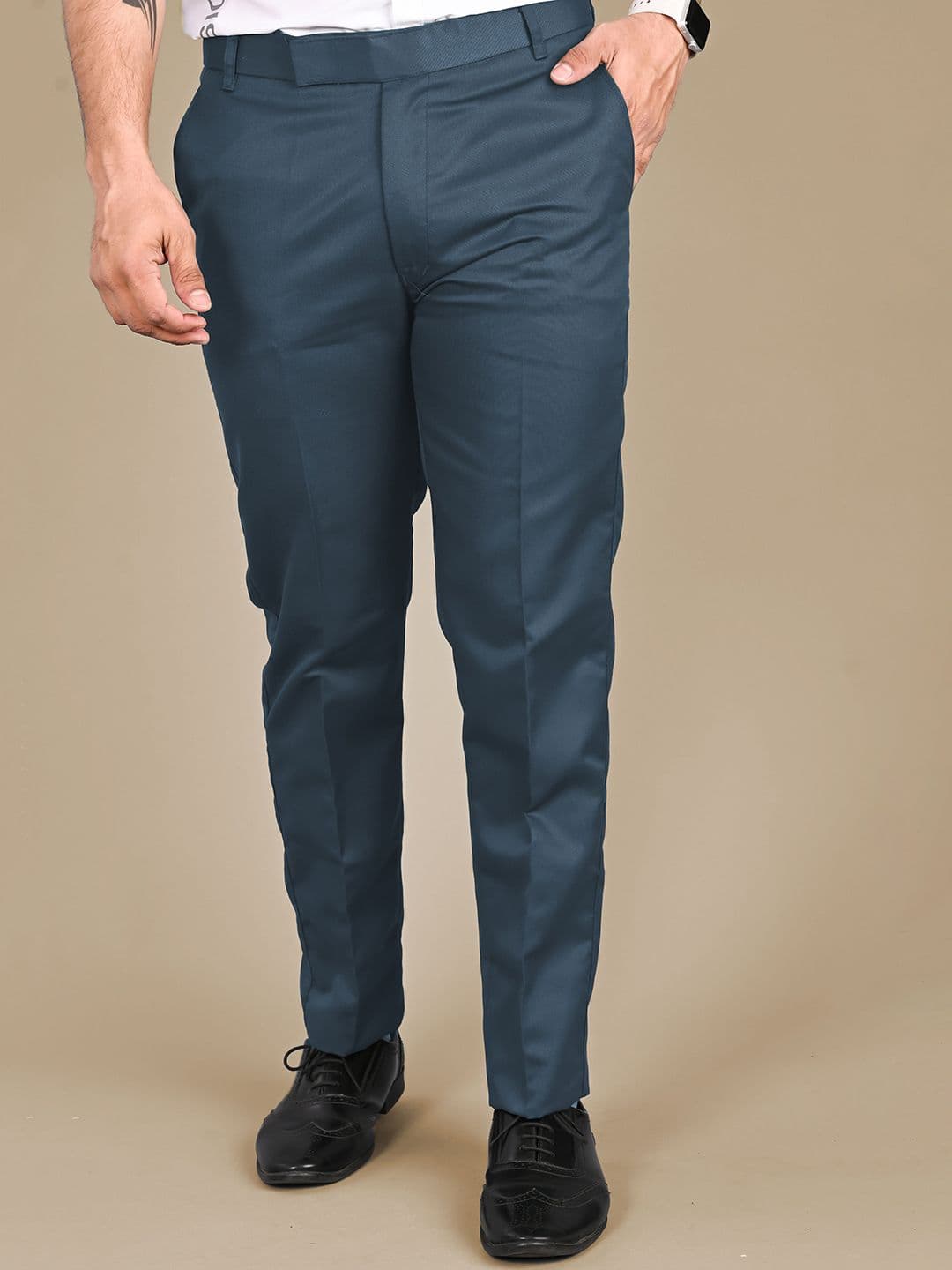 MANCREW Men Tailored Regular Fit Cotton Formal Trousers - view 1