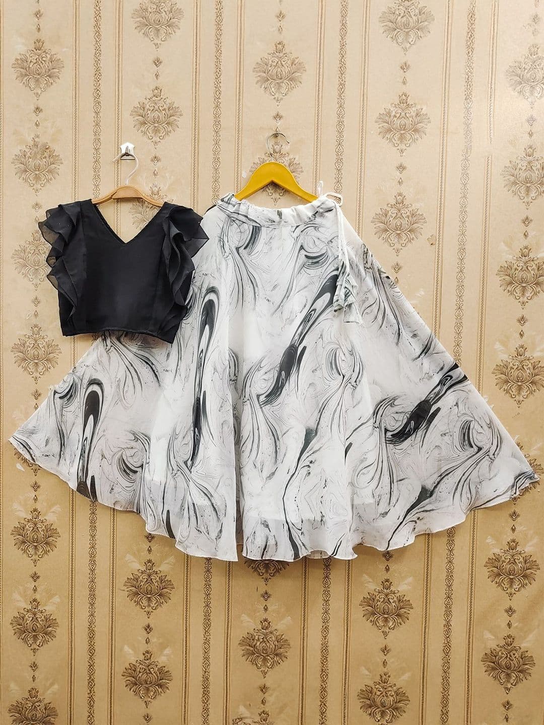 JOVK DESIGN Girls Tie and Dye Ready to Wear Lehenga & - view 1