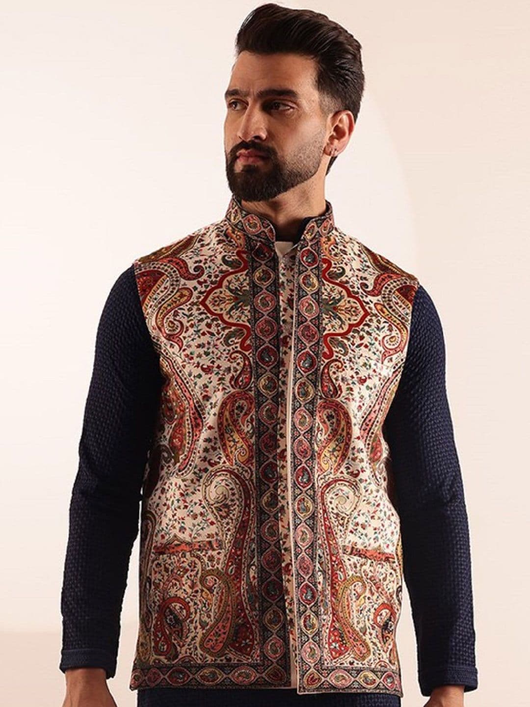 SOJANYA Paisley Printed Nehru Jackets - view 1