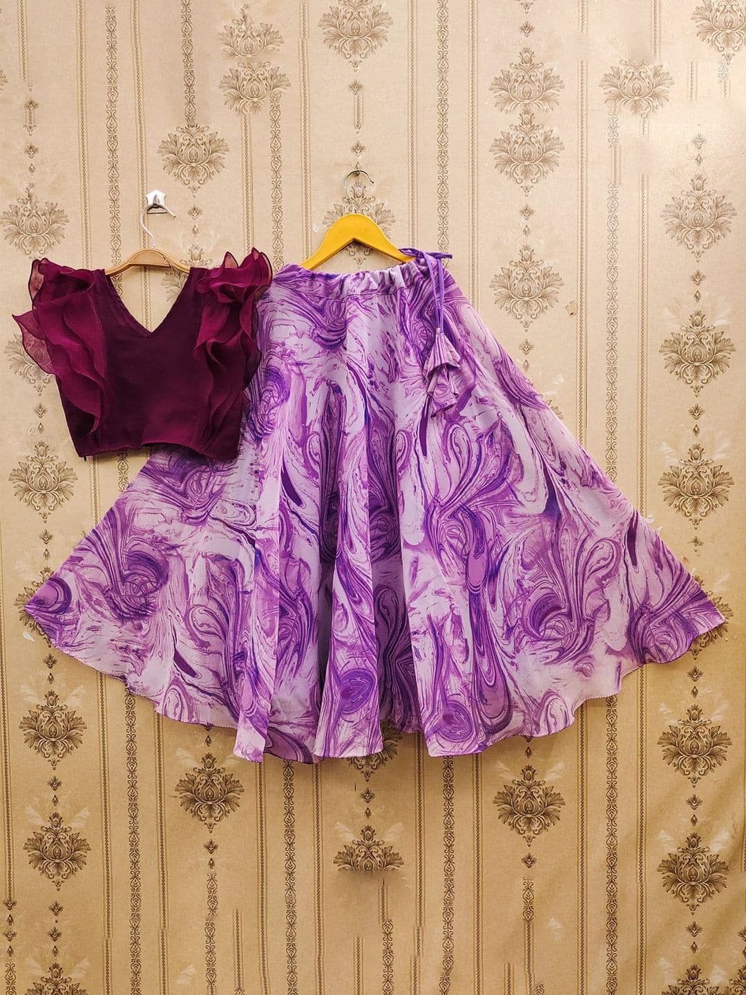 JOVK DESIGN Girls Tie and Dye Ready to Wear Lehenga & - view 1