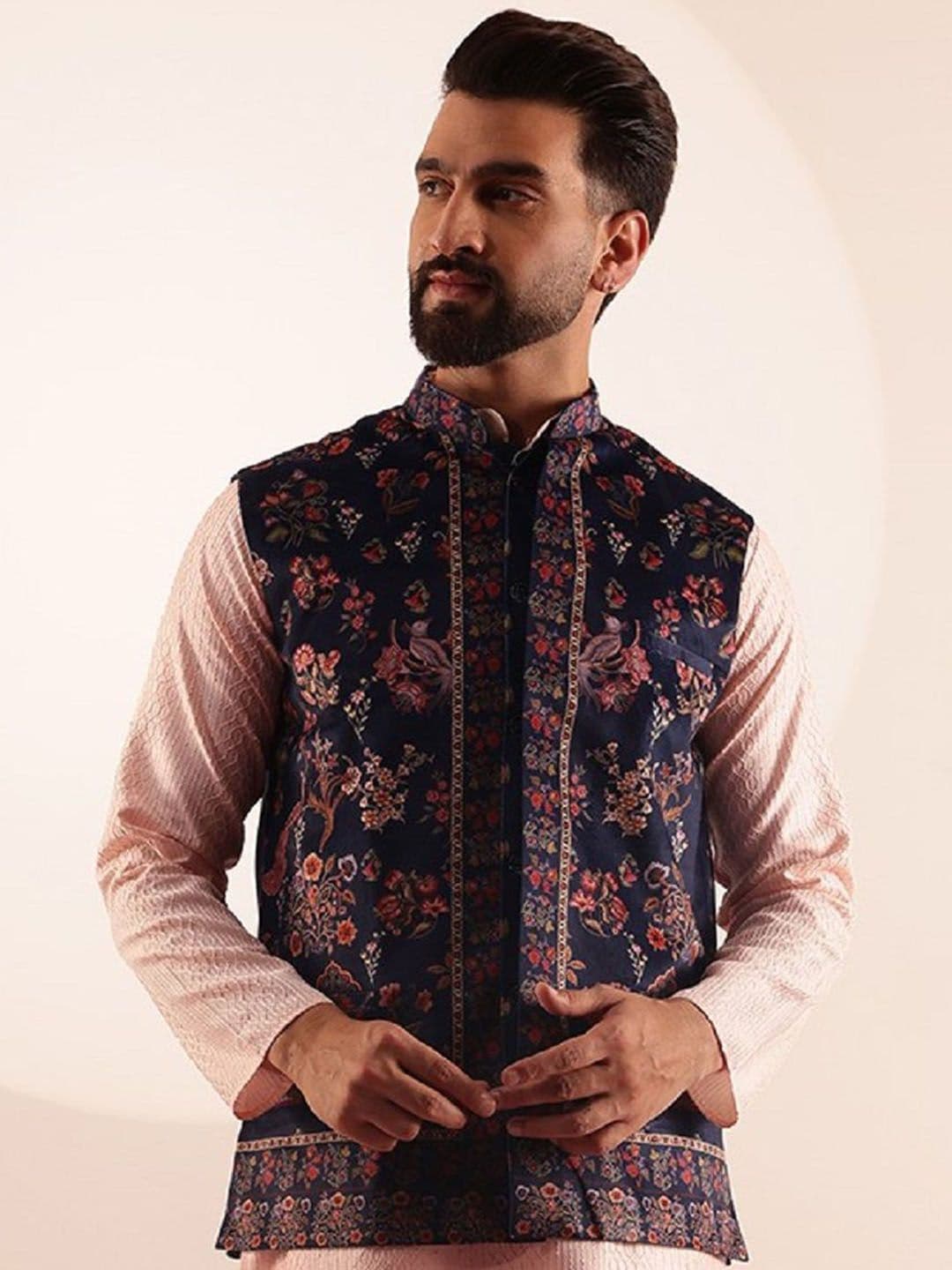SOJANYA Printed Nehru Jacket - view 1